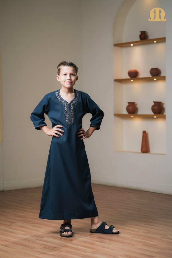 Navy Maksur Moroccan Thobe Boys