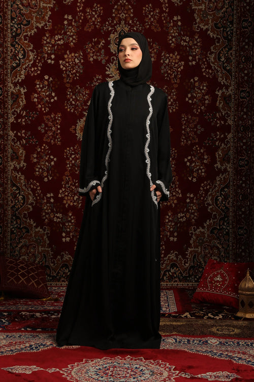 Curved Silhouette Embellished Abaya
