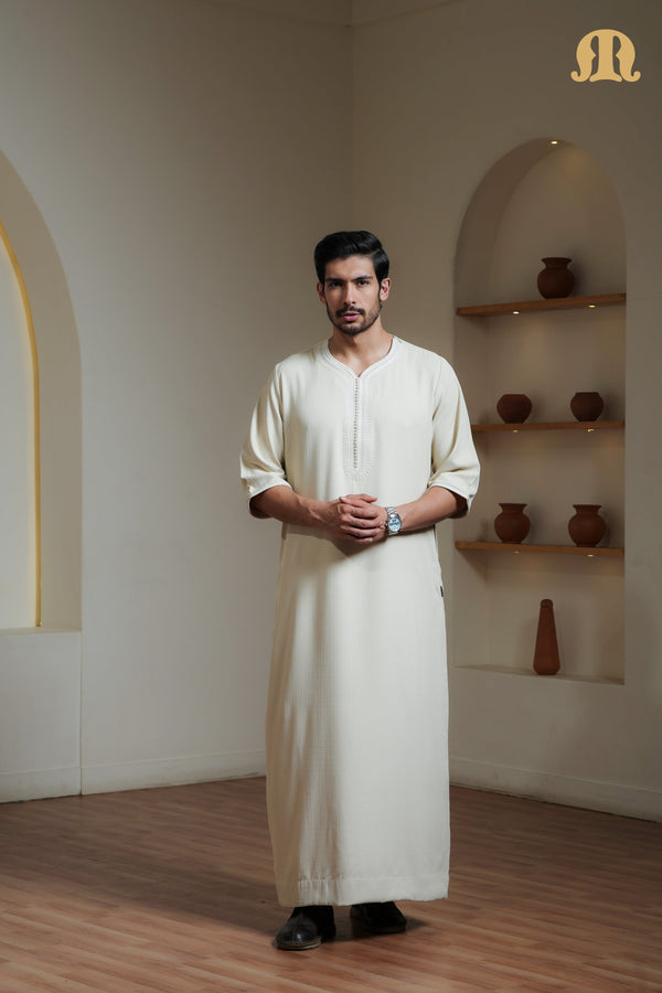 Cream Qalil Moroccan Thobe Mens