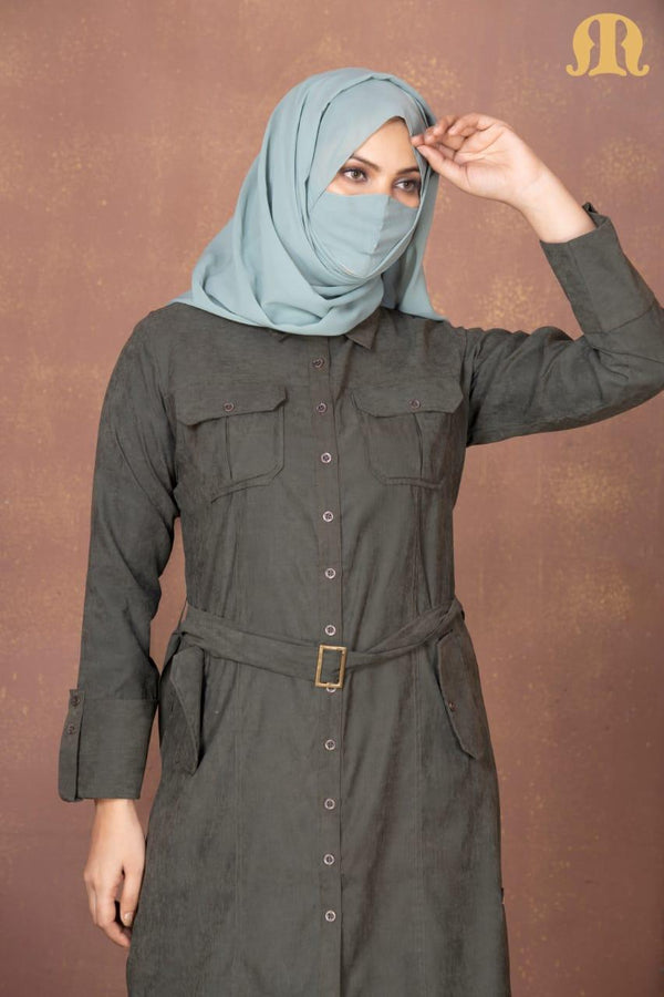 Bottle Green Felt Tunic for Women