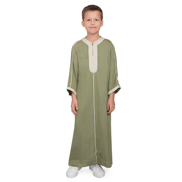 Firas Moroccan Green Thobe for Kids