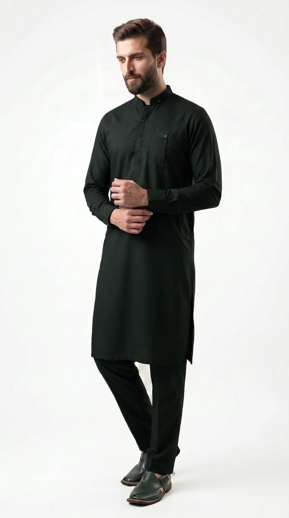 Celestial Kurta For Men Dark Green