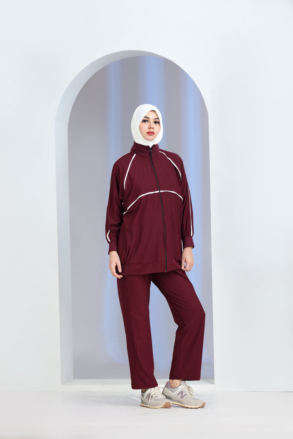 Velox Knit Co-ord Set Maroon