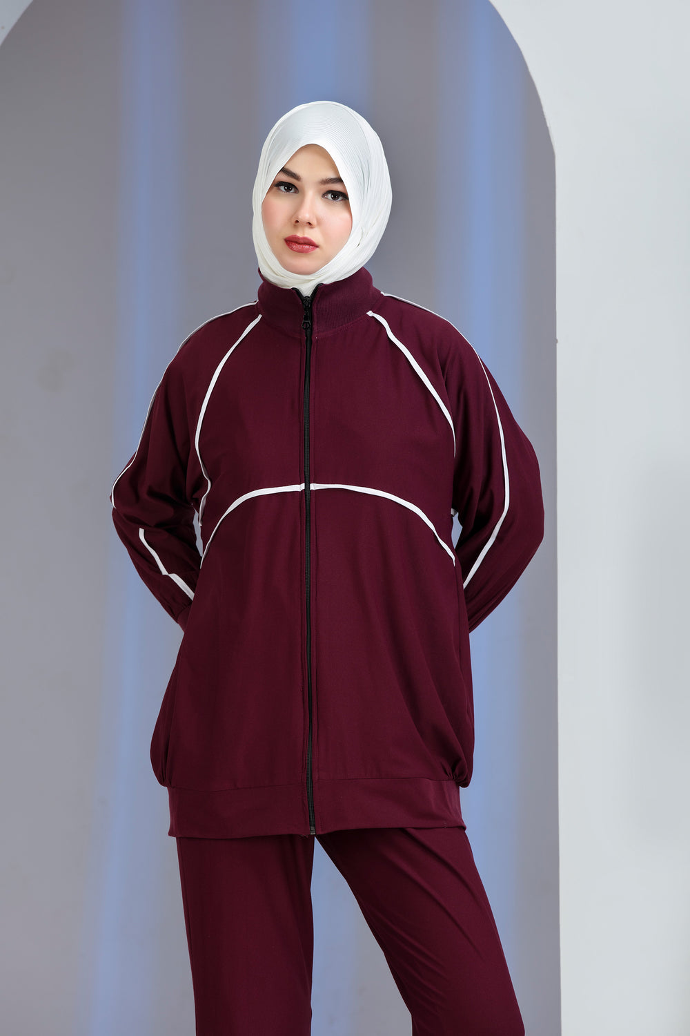 Velox Knit Co-ord Set Maroon