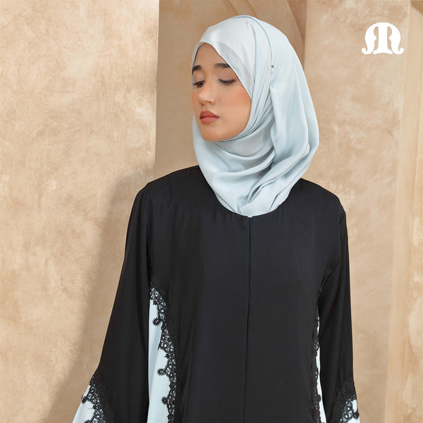Vita Black & Sky Blue Abaya