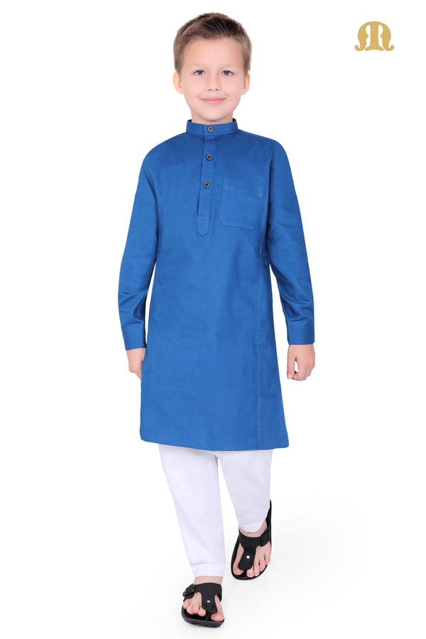 Royal Blue Kali Kurta for Boys
