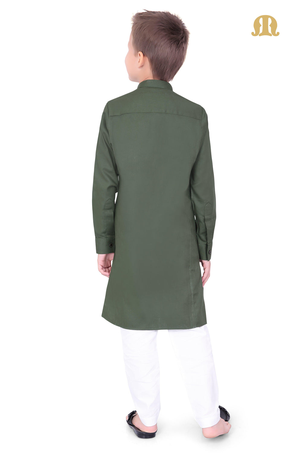 Green Kali Kurta for Kids - Mashroo