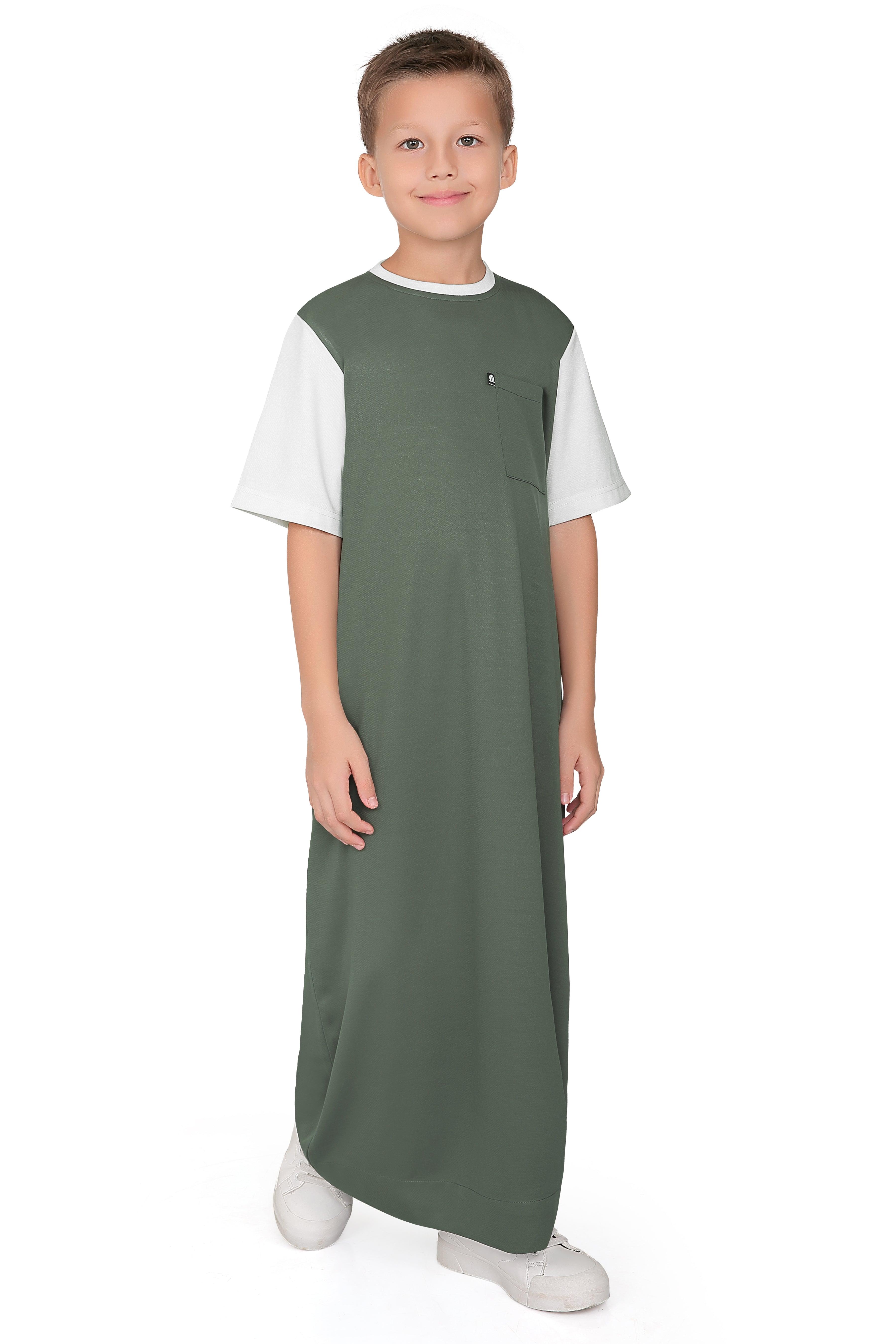 Mullido Green Over size Thobe for Kids - Mashroo