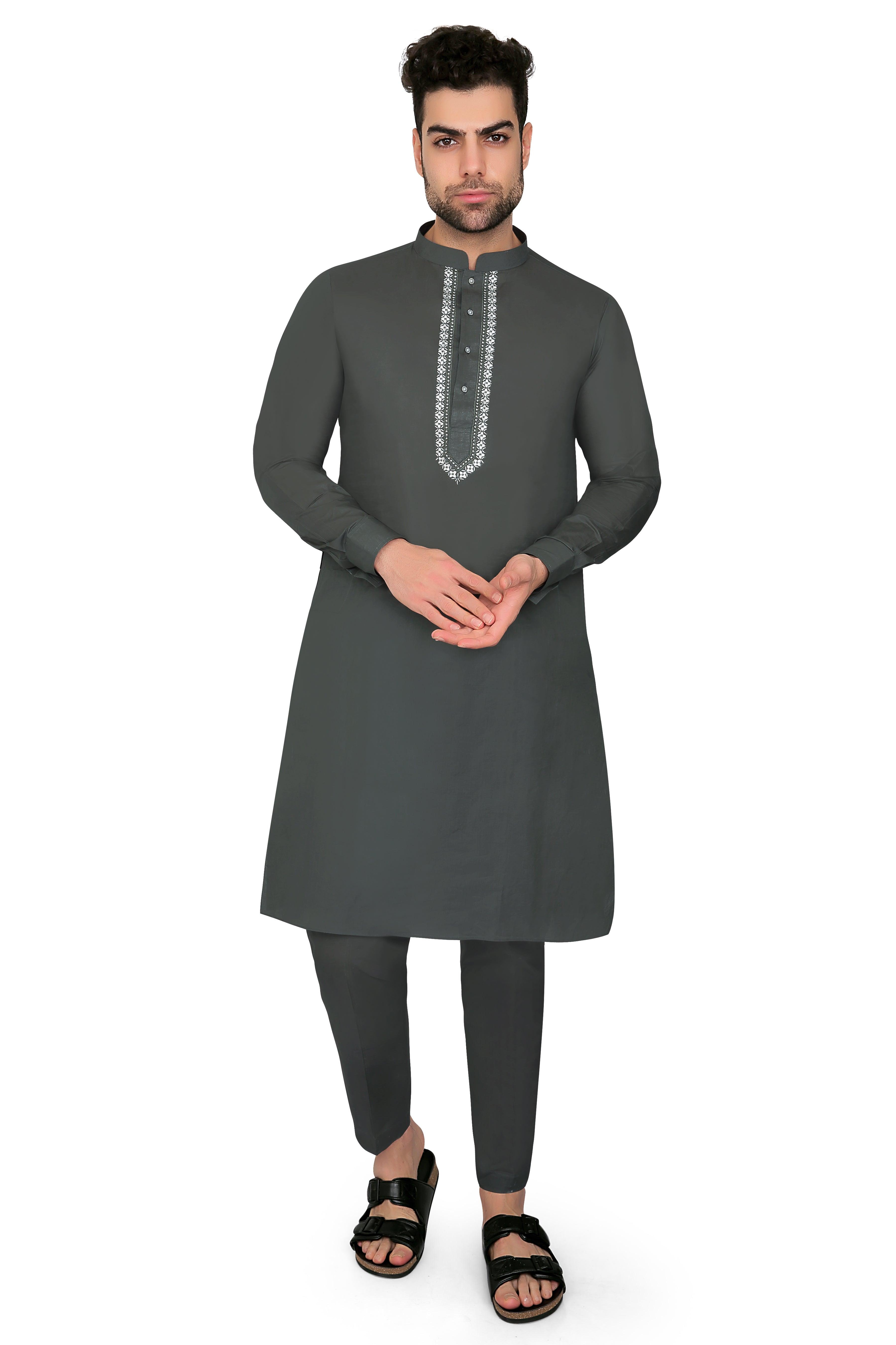 Ahyan Kurta Set Army Green