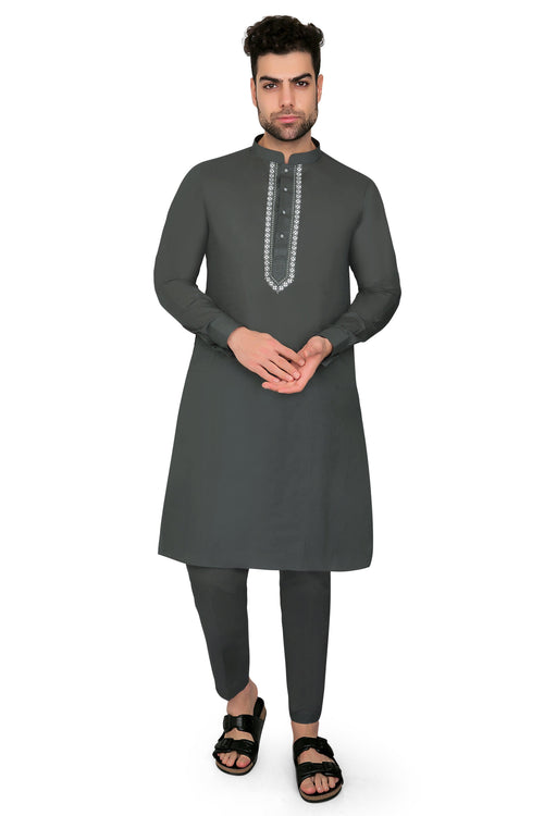 Ahyan Kurta Set Army Green