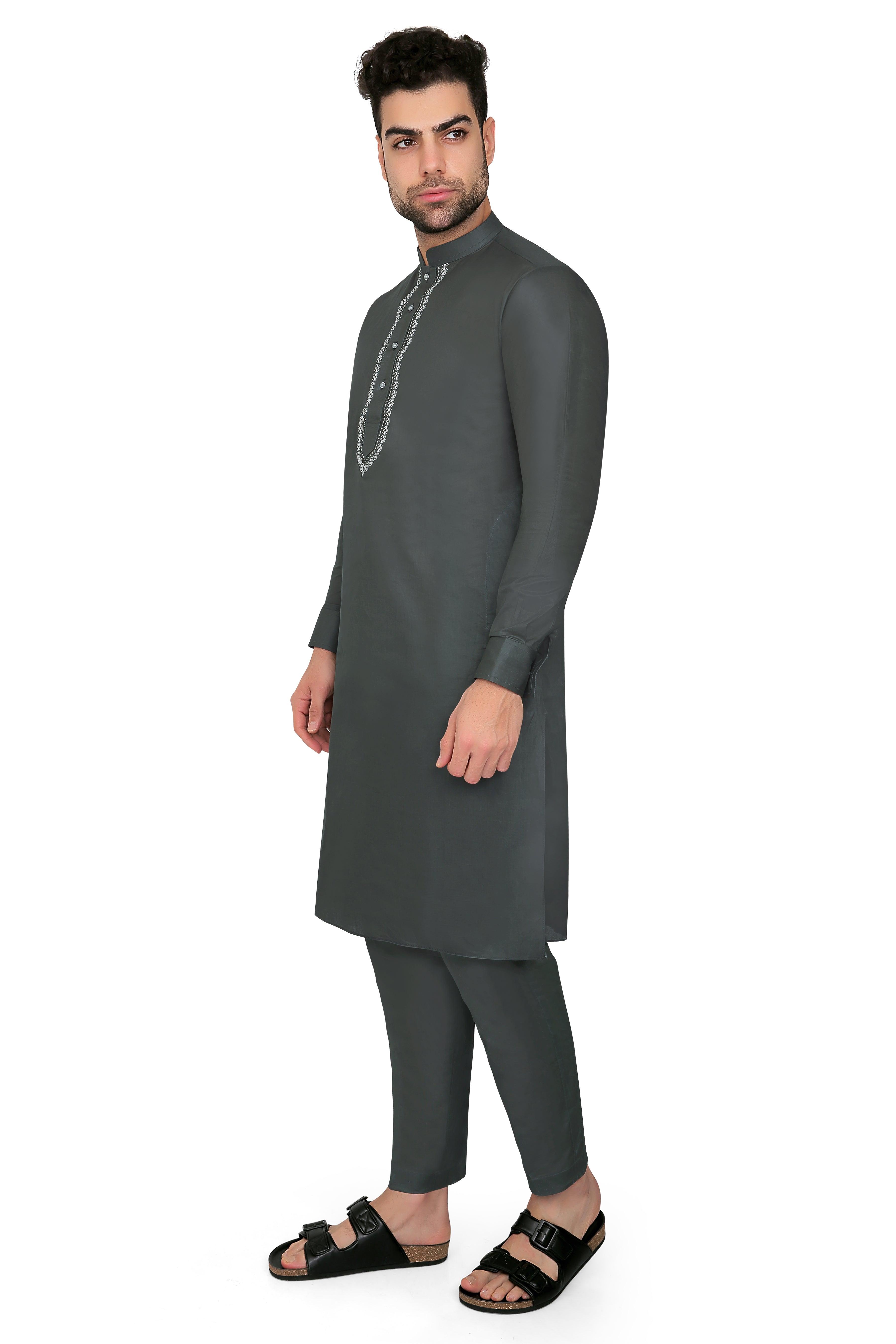 Ahyan Kurta Set Army Green