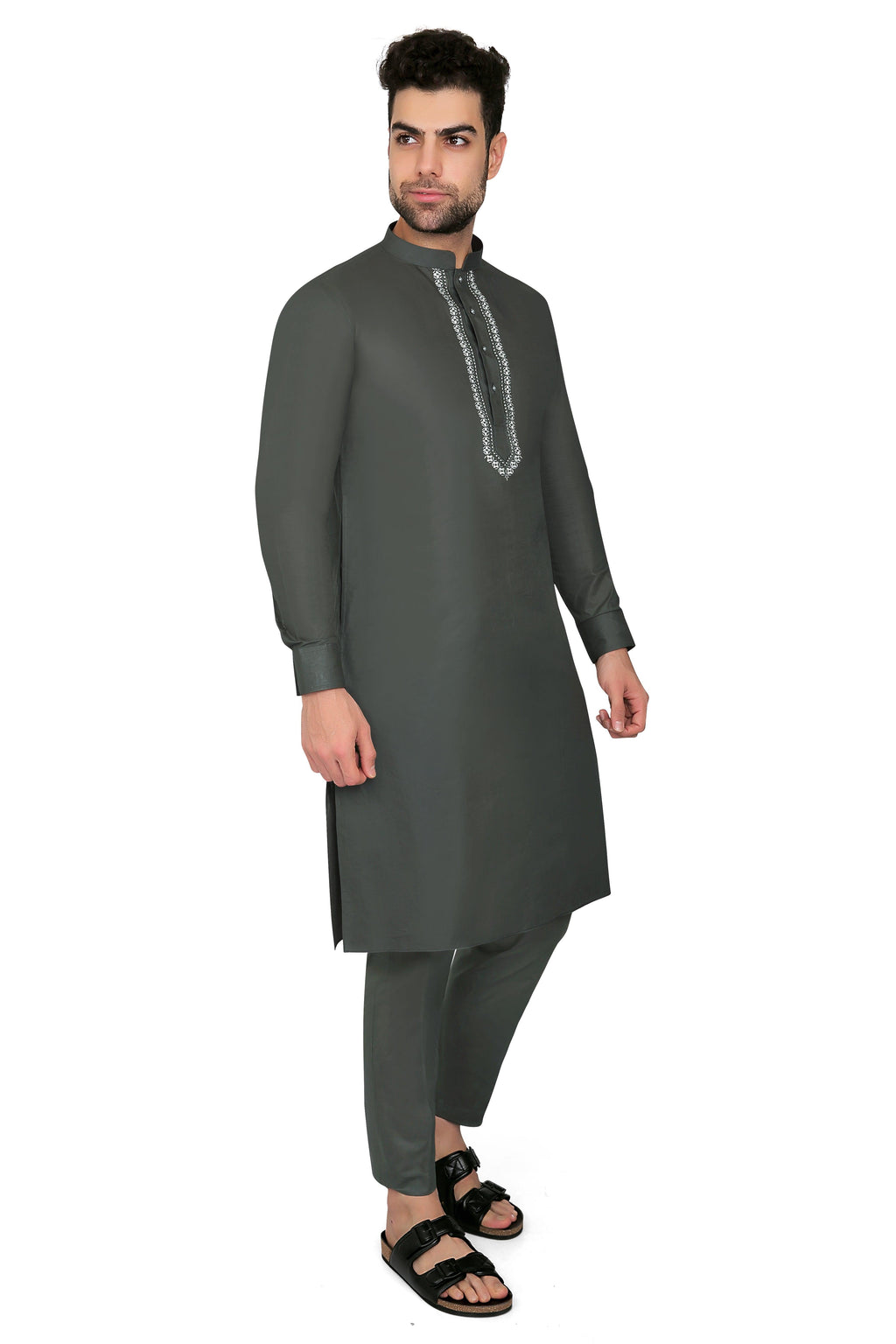 Ahyan Kurta Set Army Green