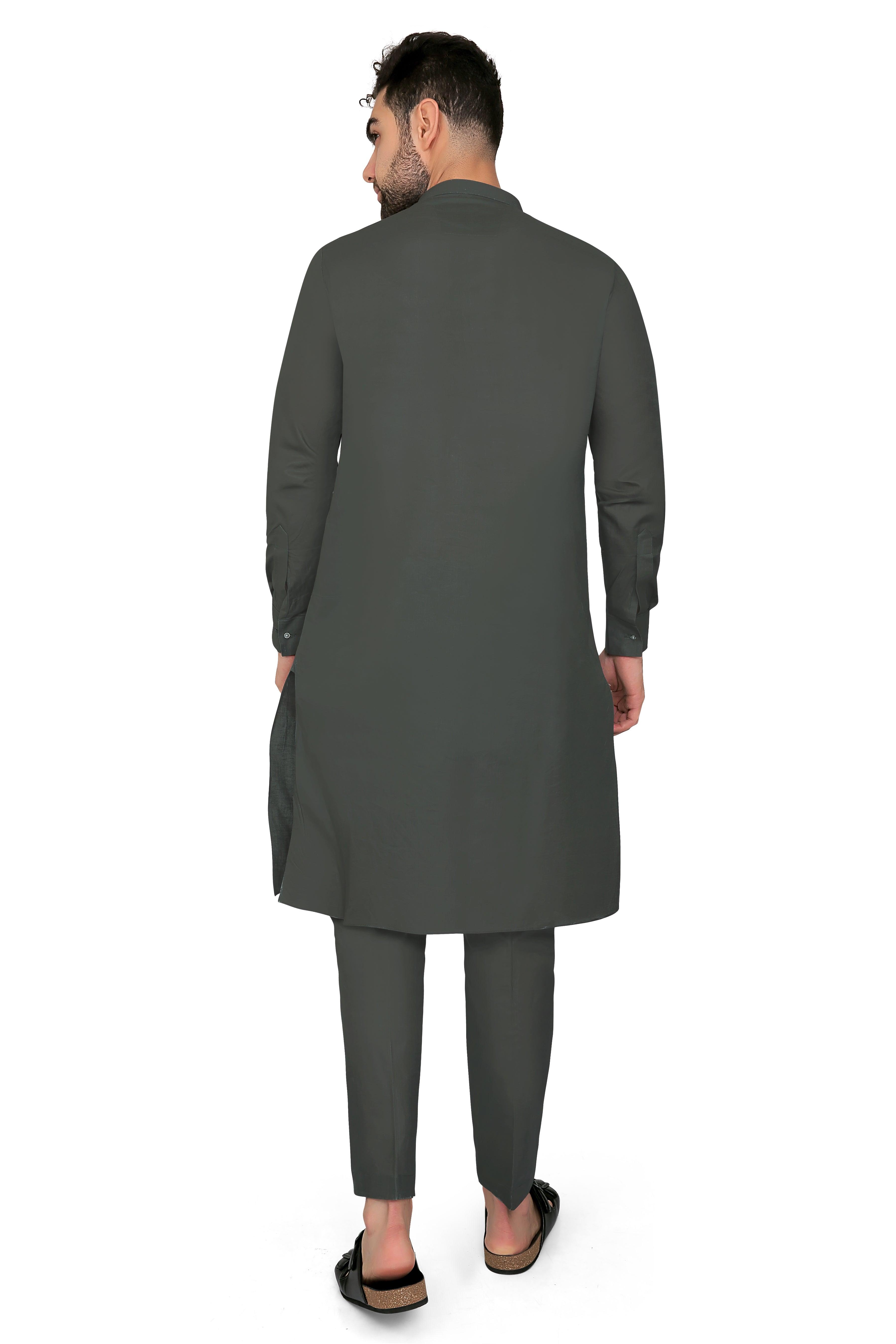 Ahyan Kurta Set Army Green