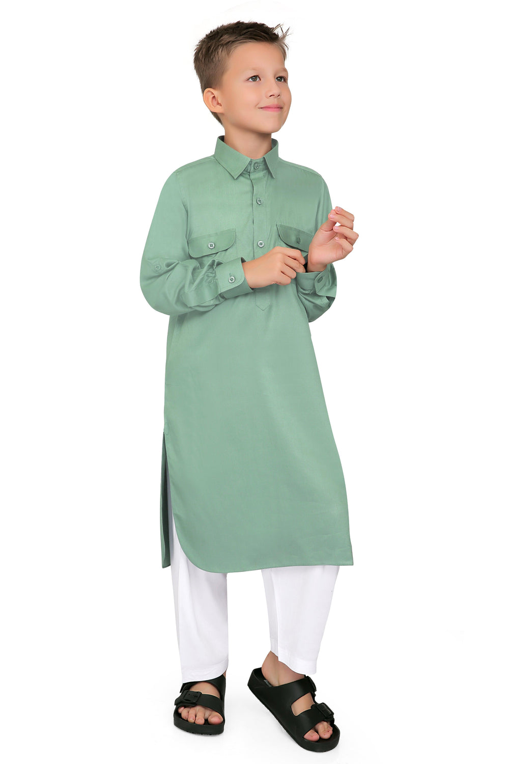 Oday Green Pathani Suit for Boys - Mashroo