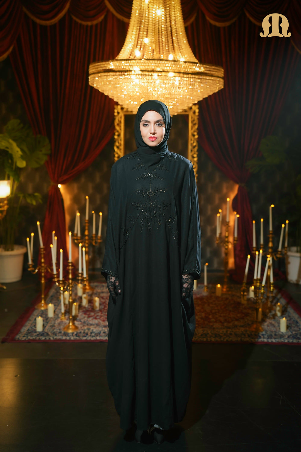 Dora Handwork Kaftan Black