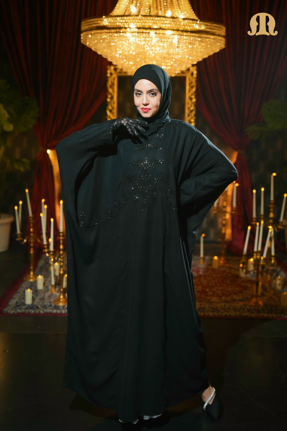 Dora Handwork Kaftan Black