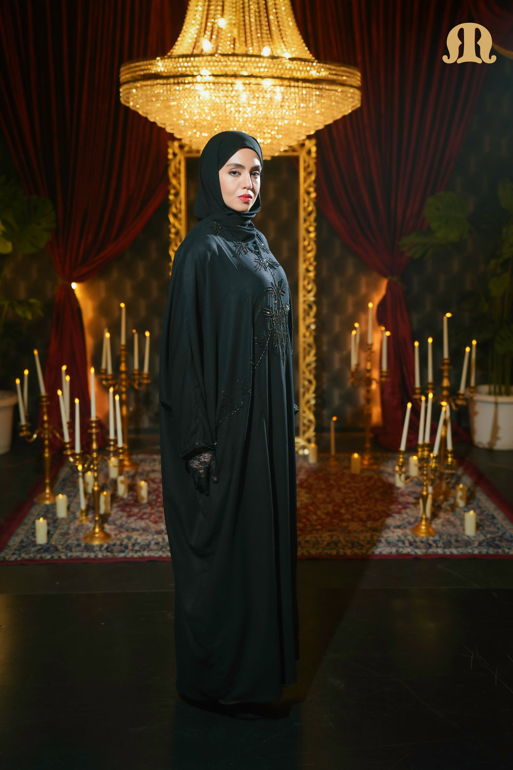 Dora Handwork Kaftan Black