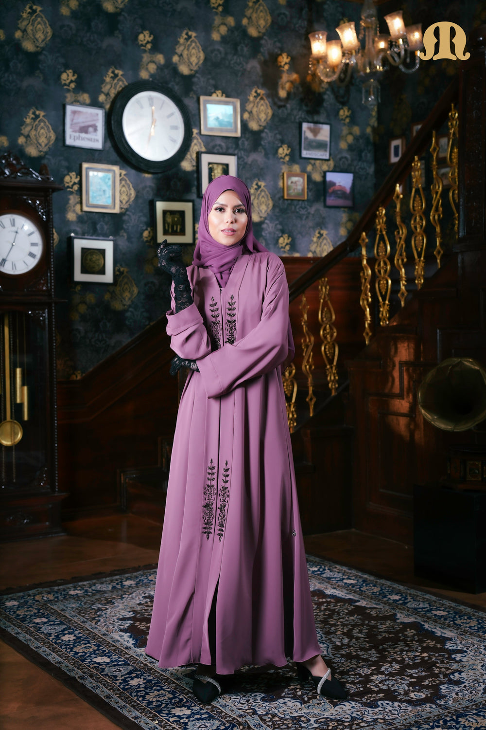 Gwen Lilac Handwork Abaya