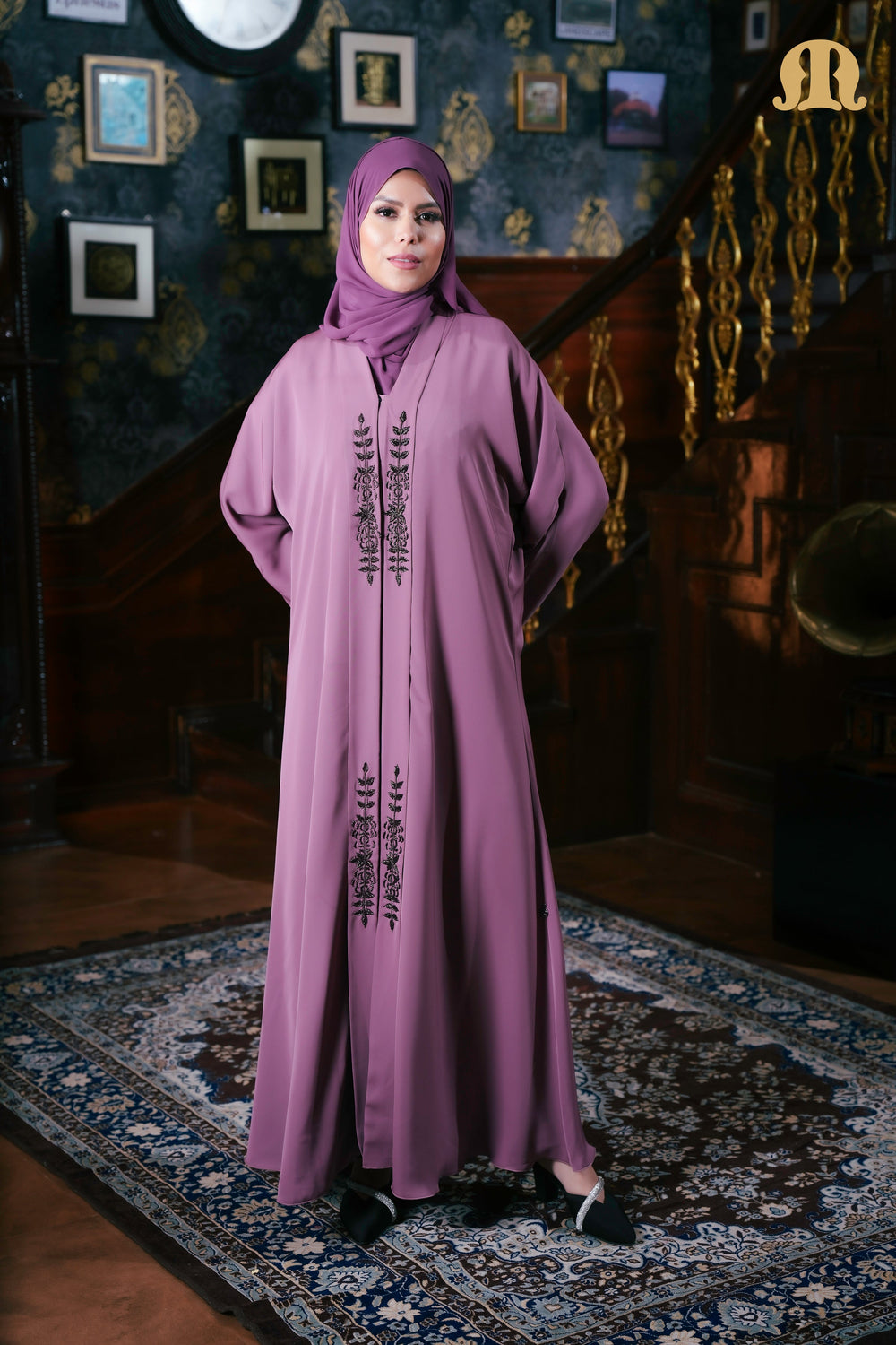 Gwen Lilac Handwork Abaya