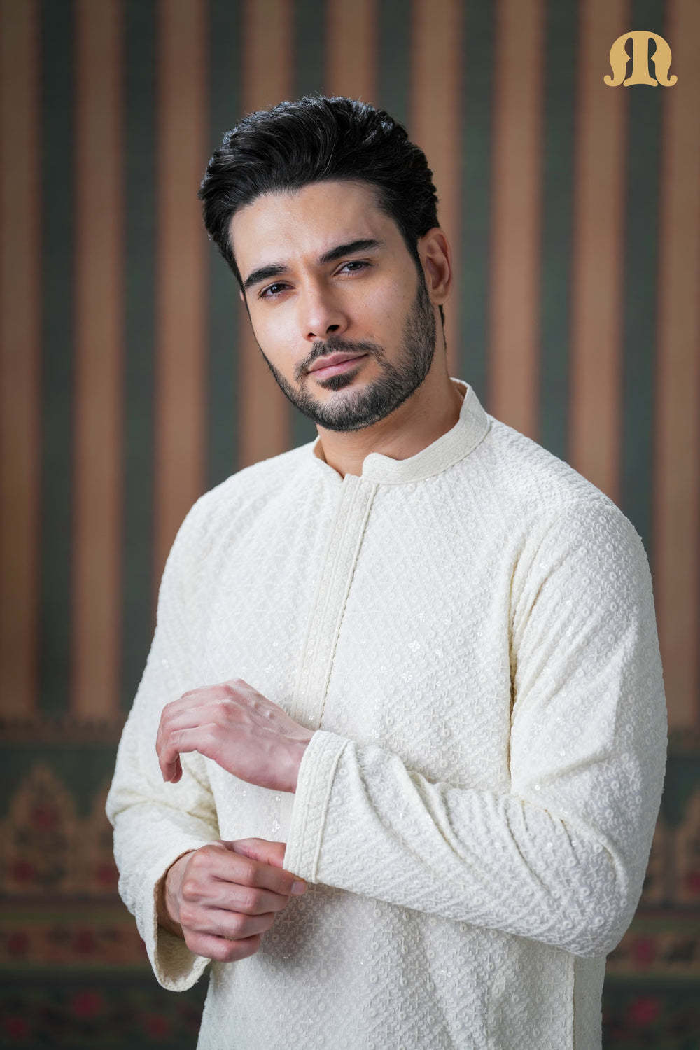 Haydos Chikankari Kurta Cream 2.0 for Men