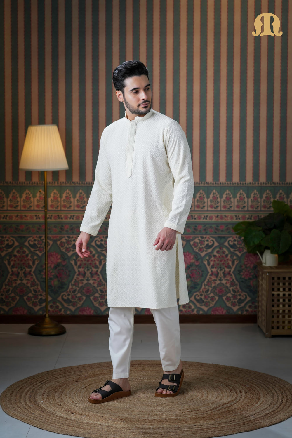 Haydos Chikankari Kurta Cream 2.0 for Men
