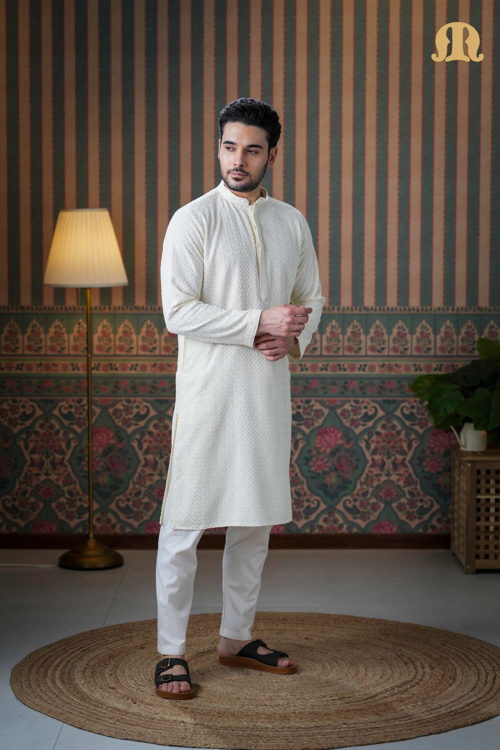 Haydos Chikankari Kurta Cream 2.0 for Men
