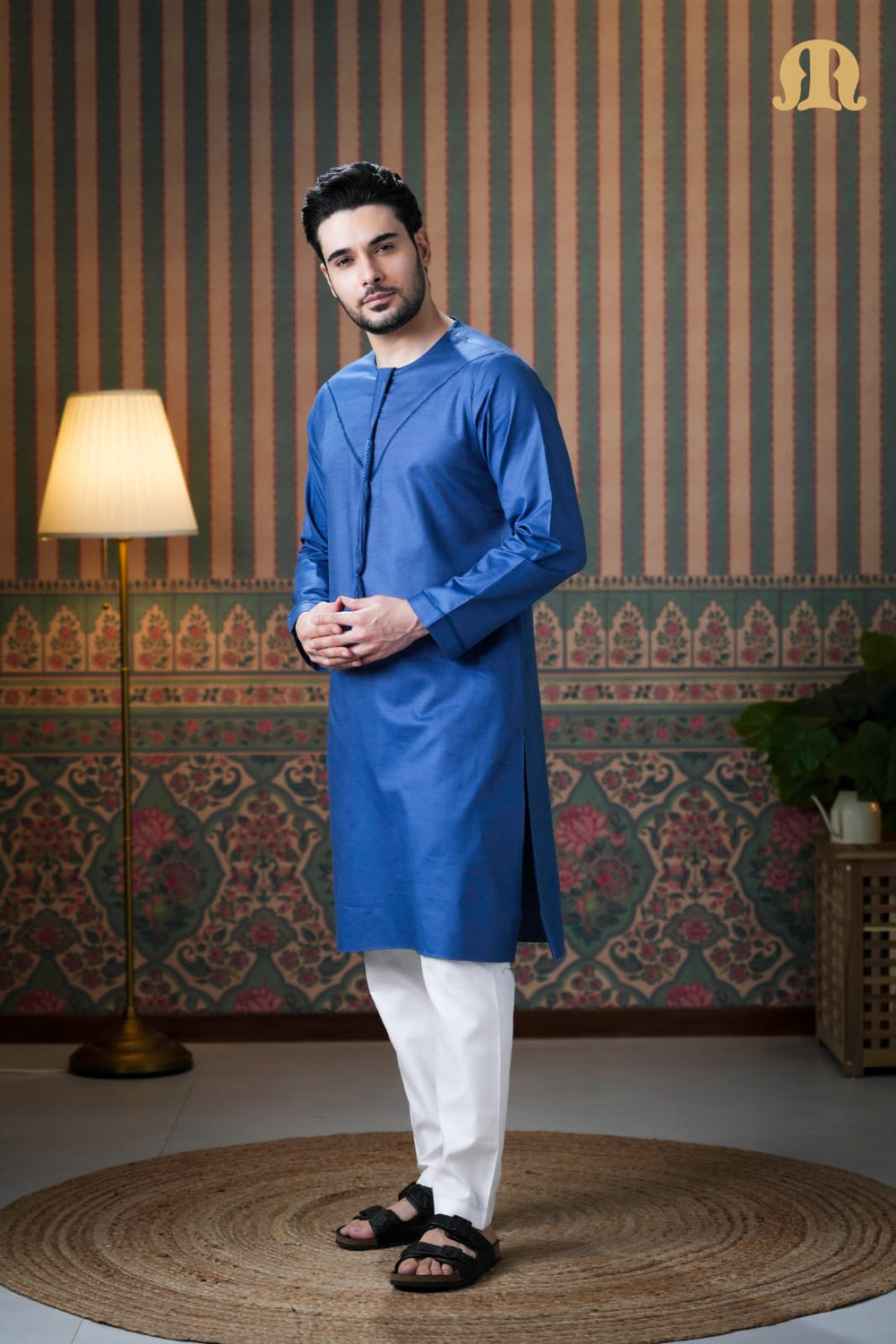 Emrati Kurta Set Blue for Men