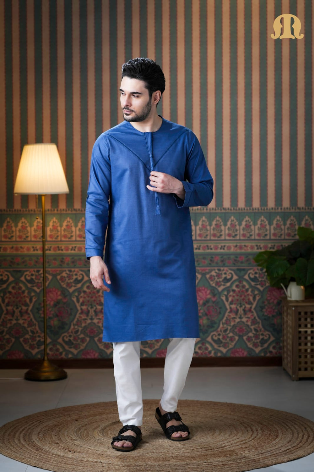 Emrati Kurta Set Blue for Men