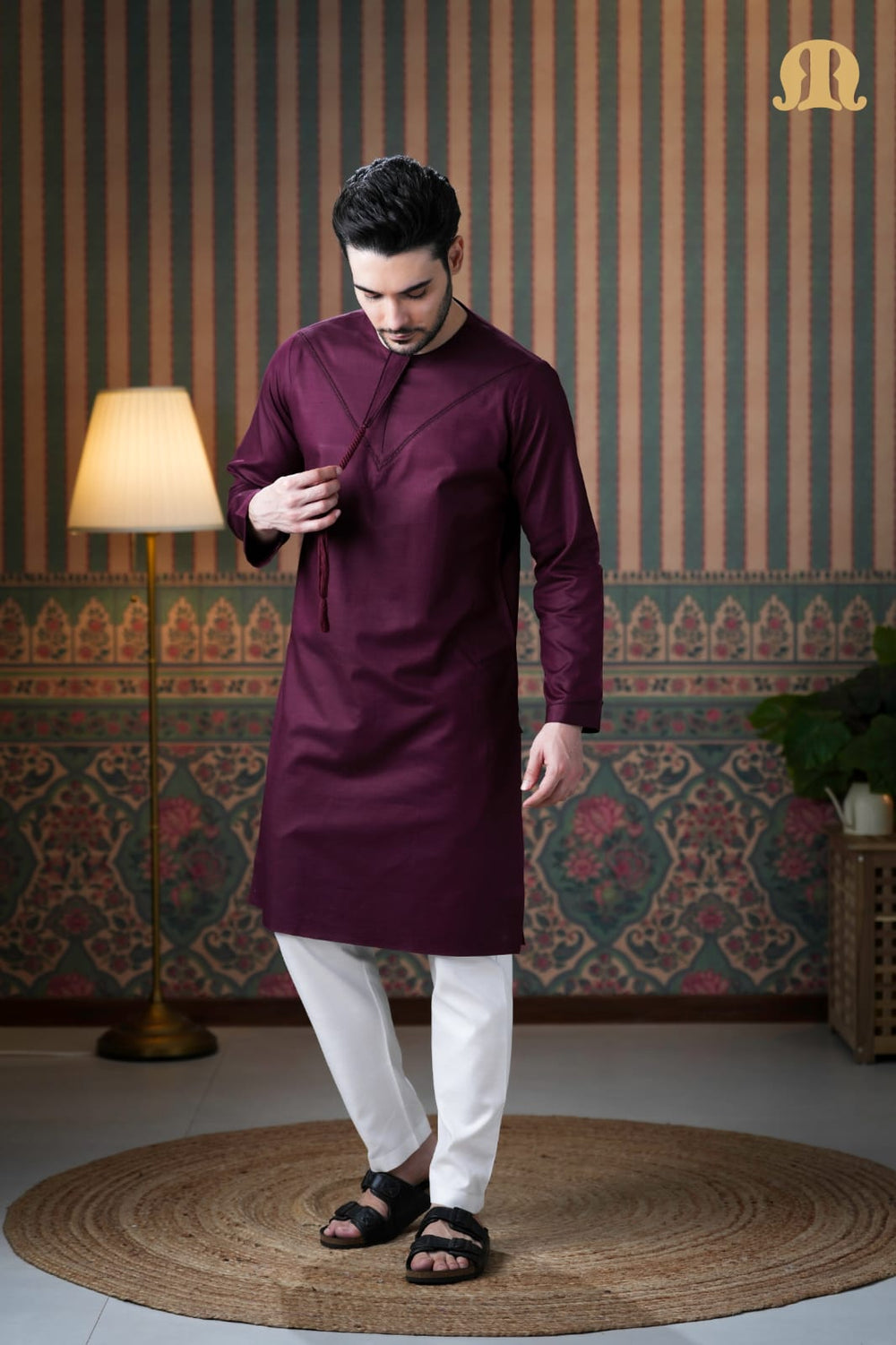 Emrati Kurta Set Maroon for men
