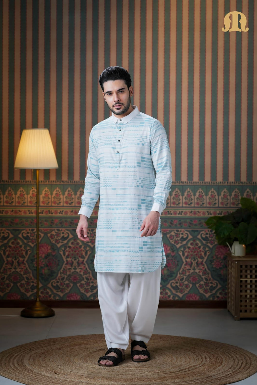 Kumsal Pathani White For Men