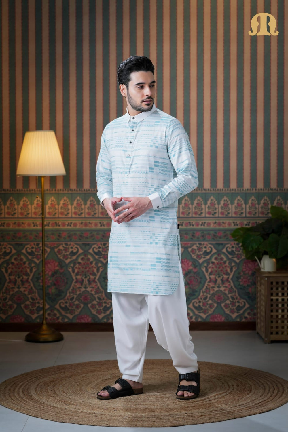 Kumsal Pathani White For Men