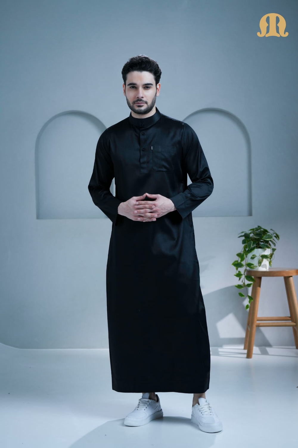 Mashroo Classics Saudi Thobe Black