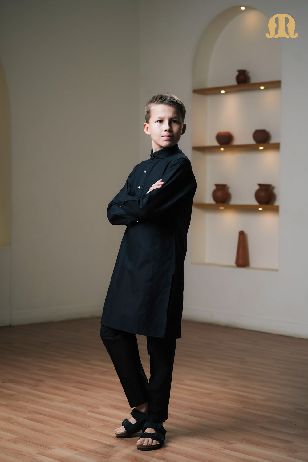 Asiri Black Kali Kurta Set Kids