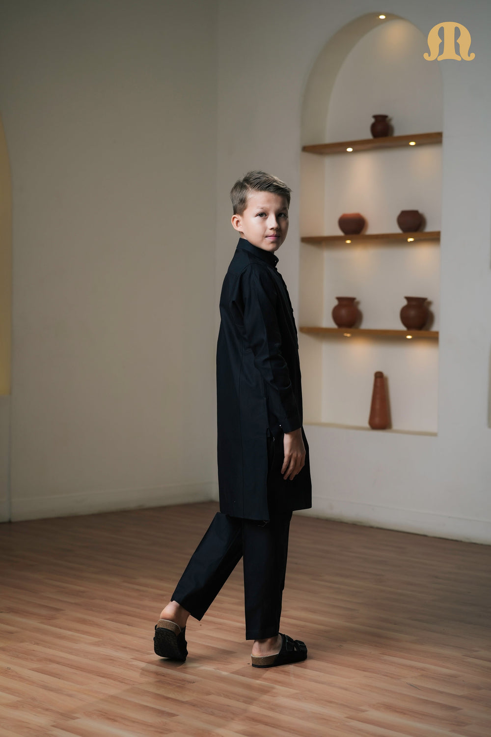 Asiri Black Kali Kurta Set Boys