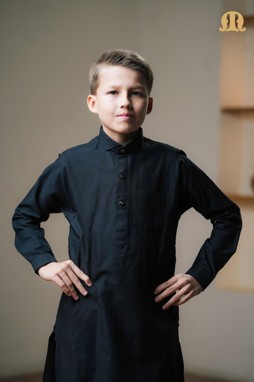Asiri Black Kali Kurta Set Boys