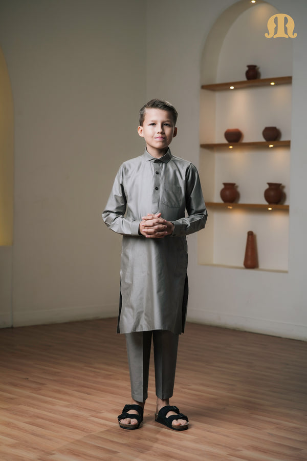 Asiri Grey Kali Kurta Set Kids
