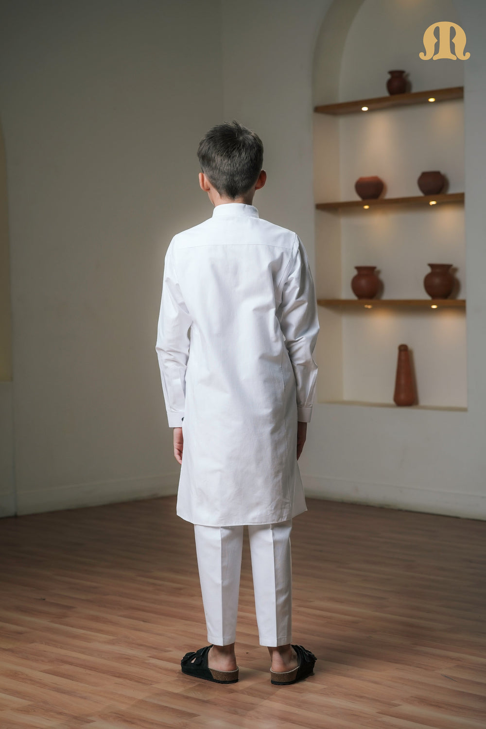 Asiri White Kali Kurta Set Kids
