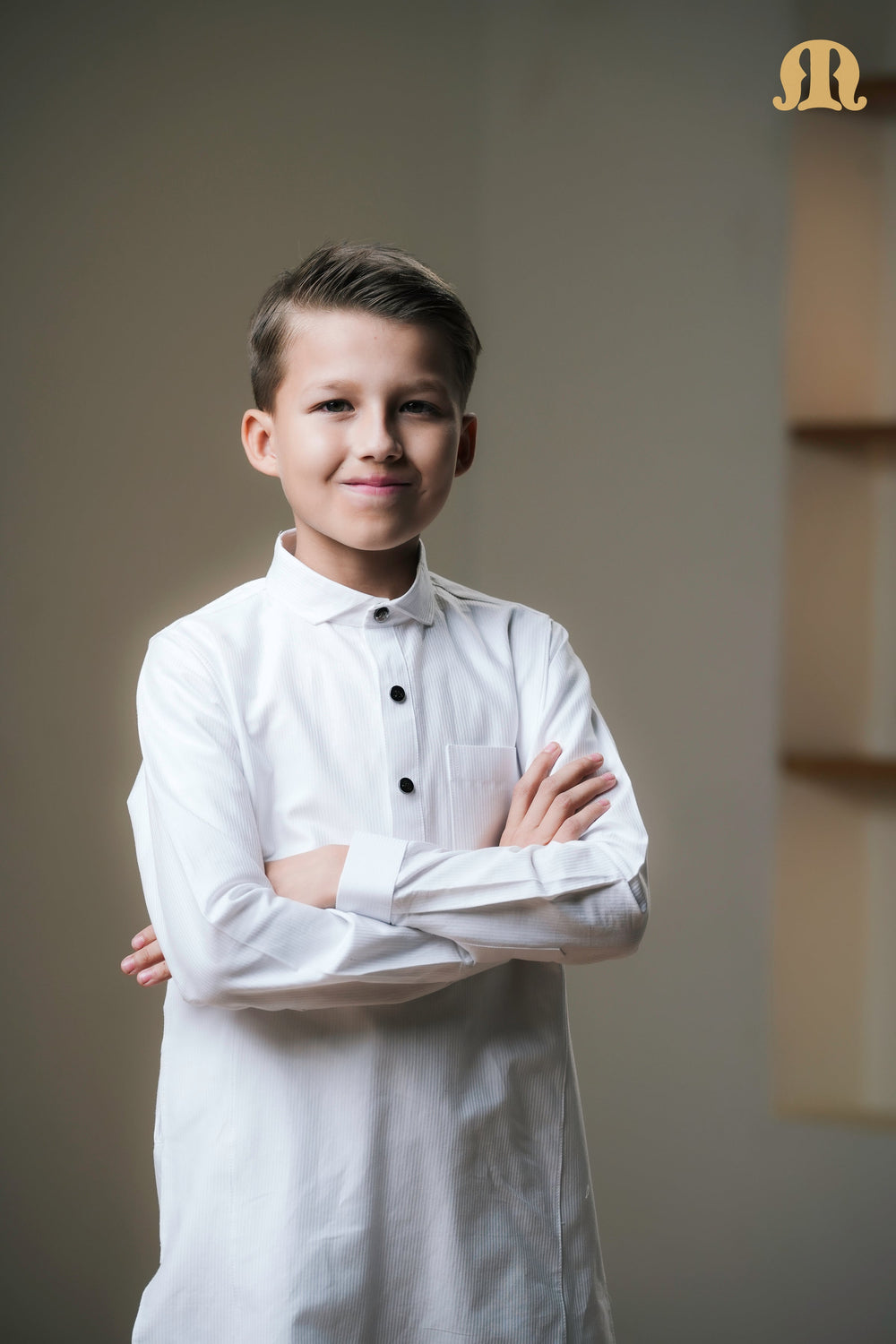 Asiri White Kali Kurta Set Boys