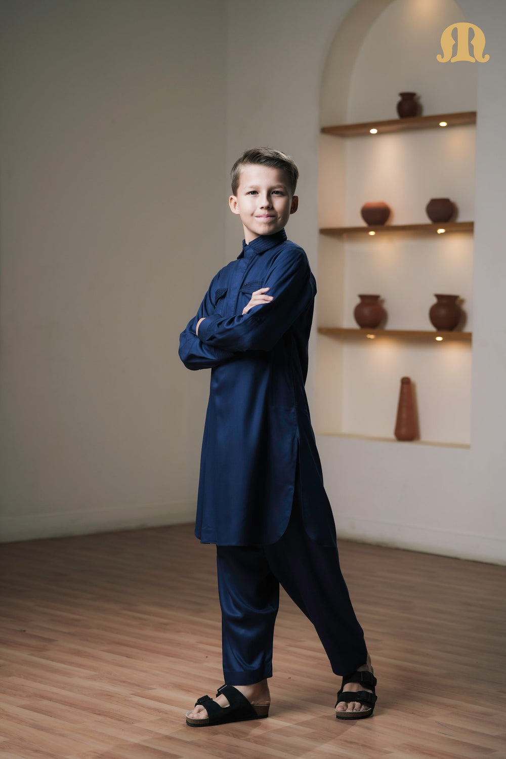 Kikan Blue Pathani Set Kids