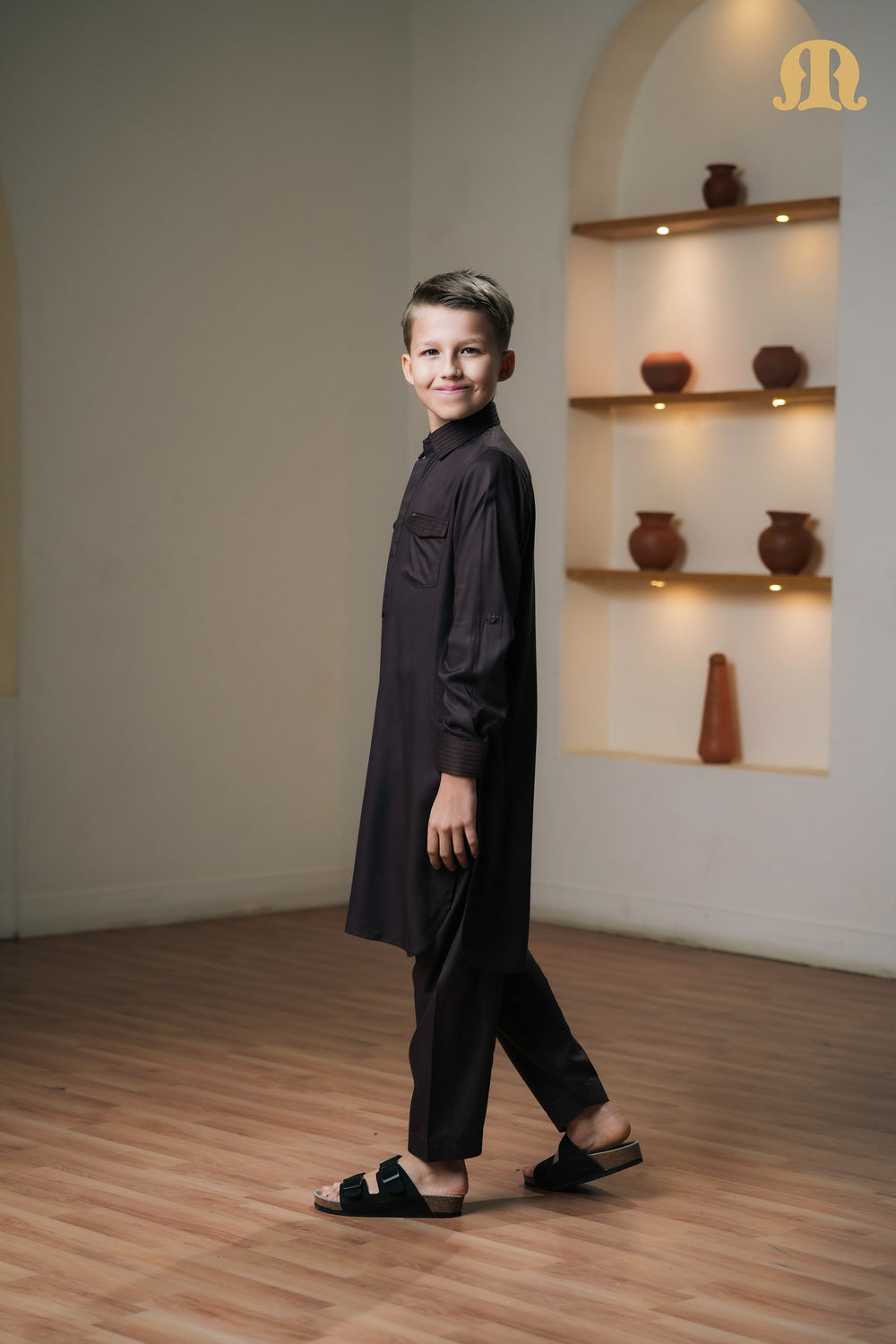 Kikan Brown Pathani Set Kids