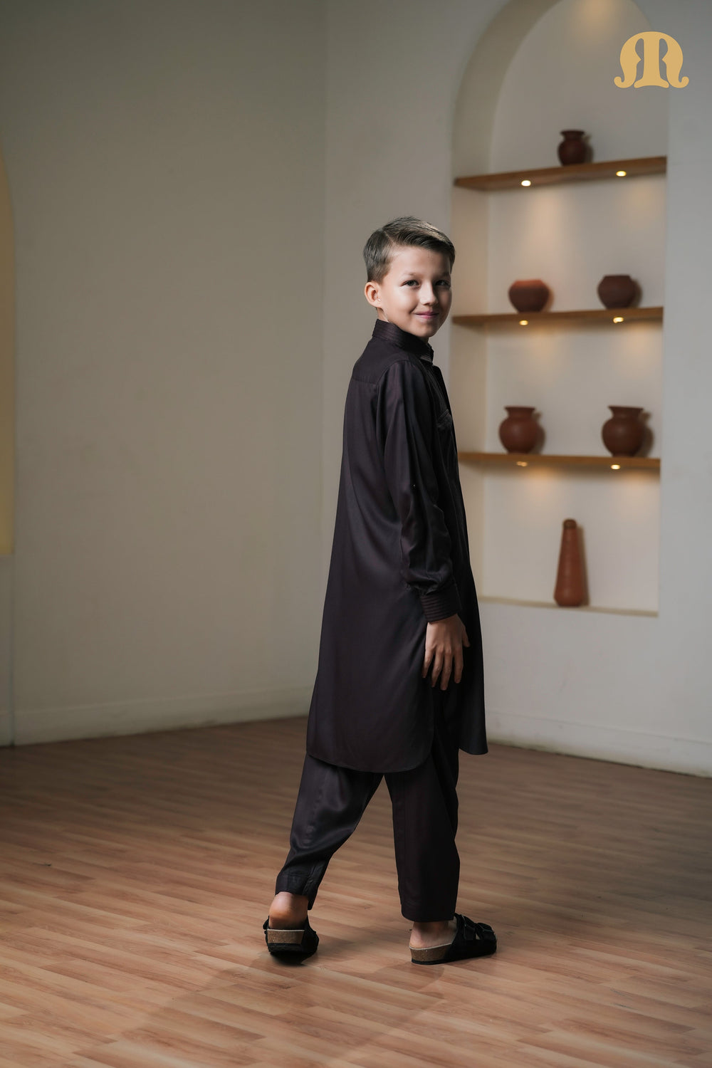 Kikan Brown Pathani Set Kids
