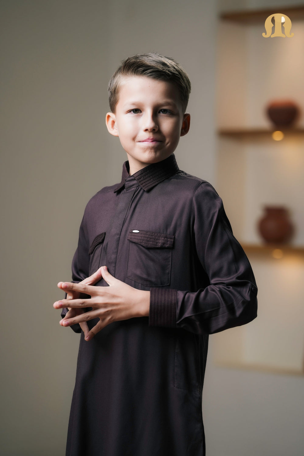 Kikan Brown Pathani Set Kids