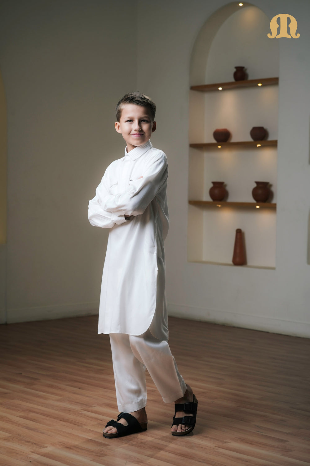Kikan White Pathani Set Boys