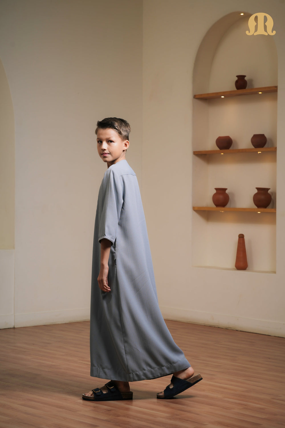 Grey Naqi Moroccan Thobe Boys