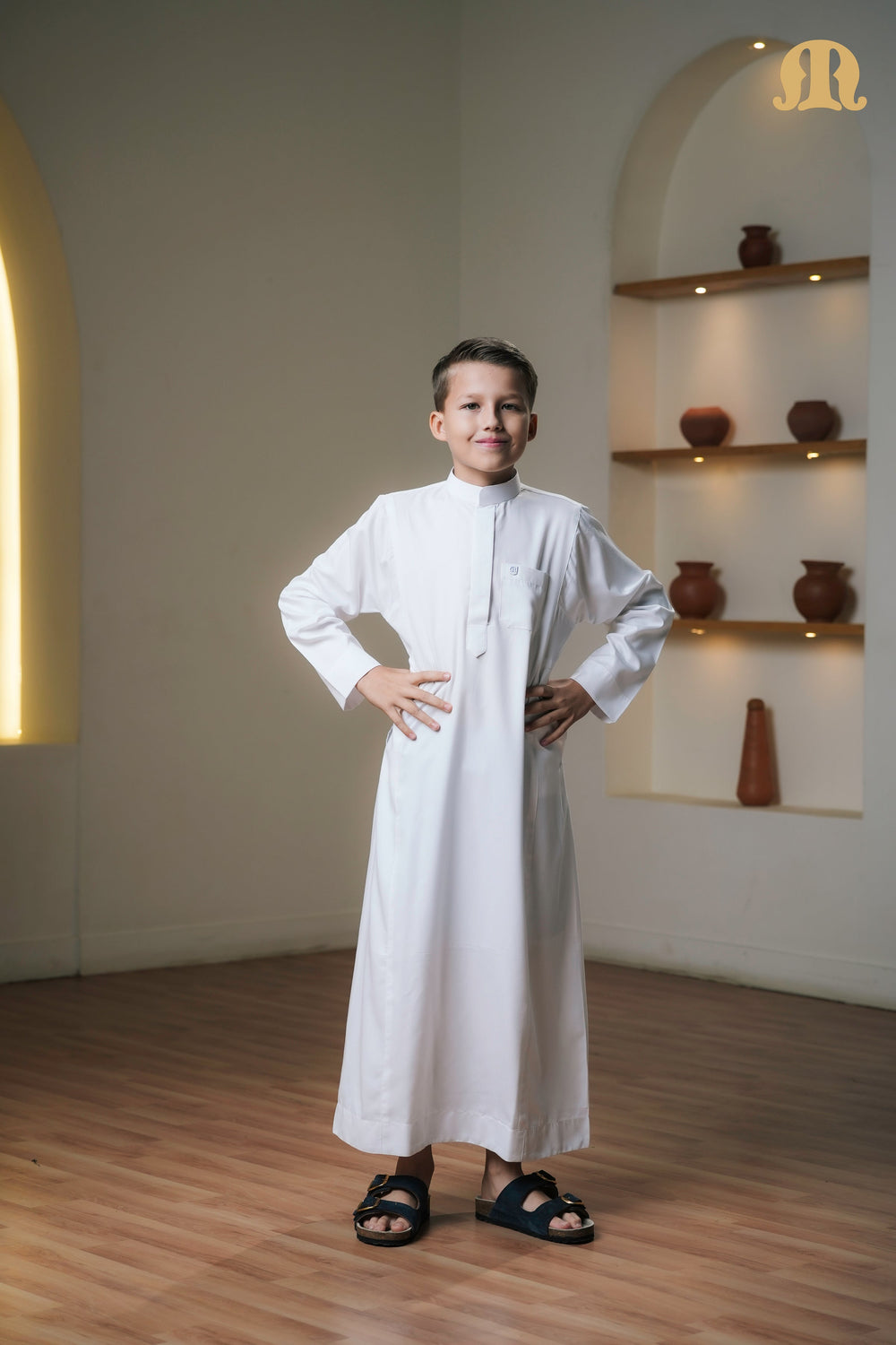 Kurvig Saudi 2.0 White Thobe Kids