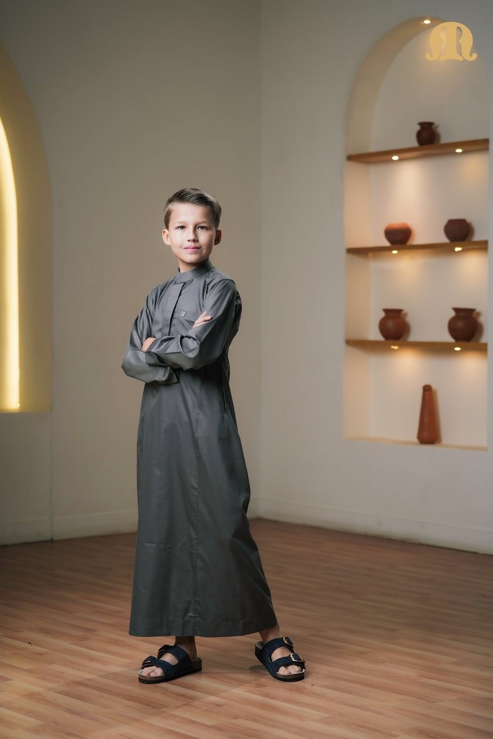 Kurvig Saudi 2.0 Grey Thobe Kids