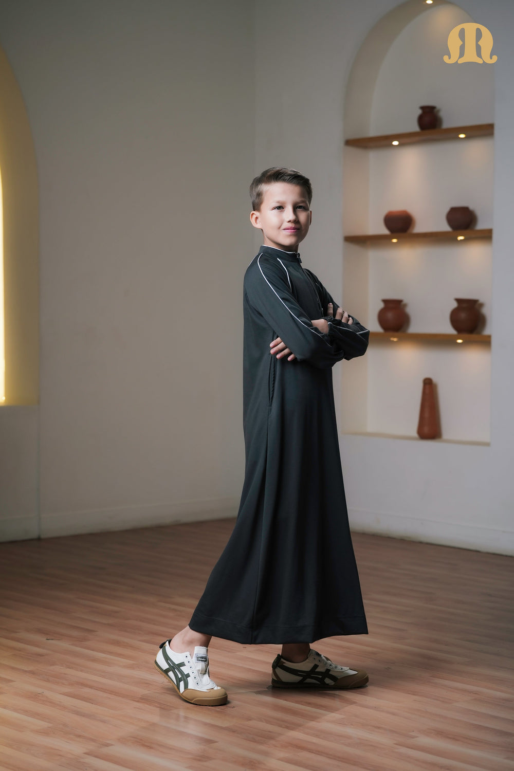 Green Gering Knitted Thobe Kids