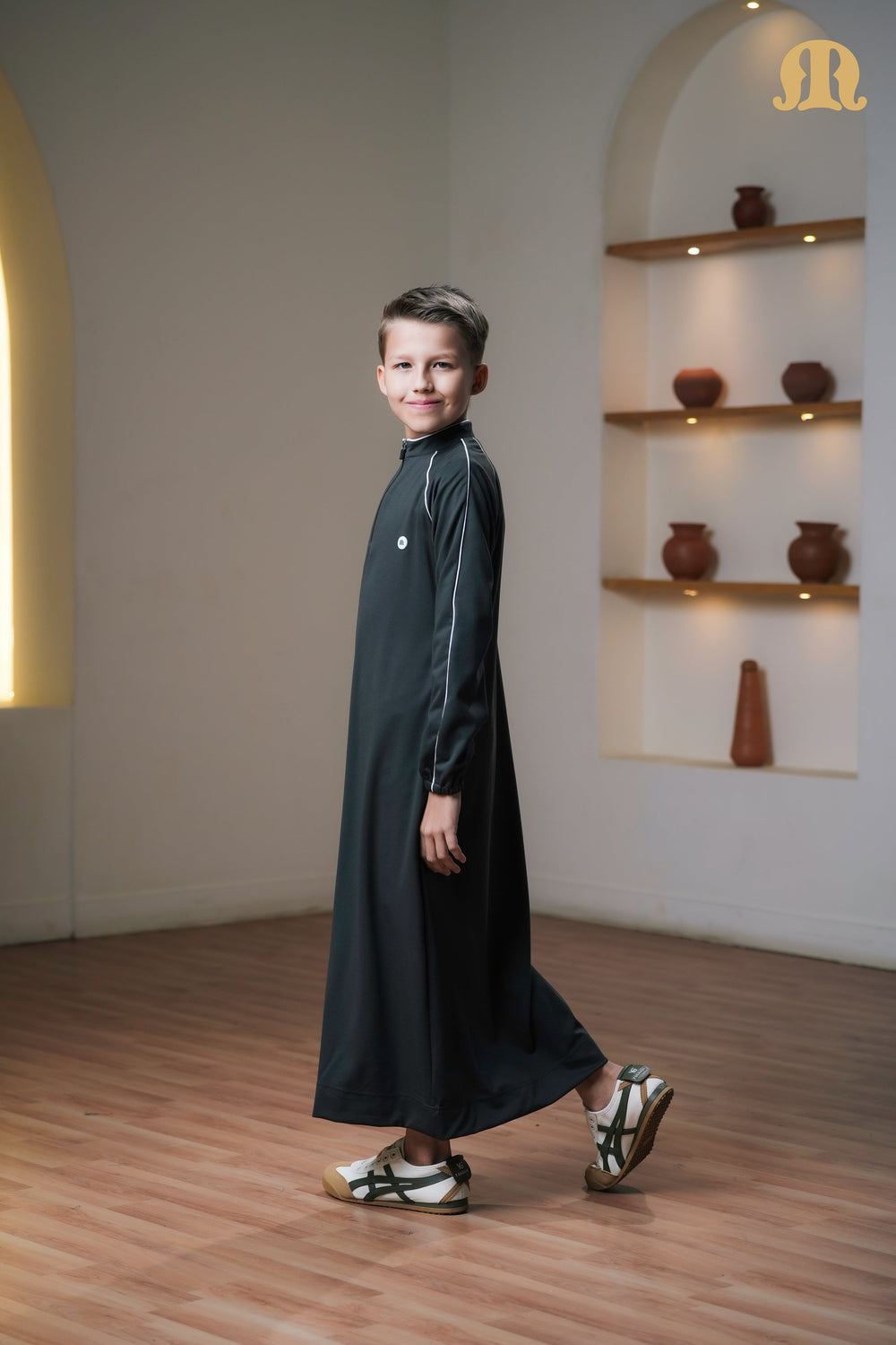 Green Gering Knitted Thobe Kids