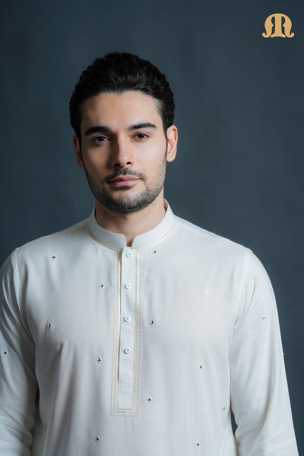 Fadeel Cream Kurta Set Men