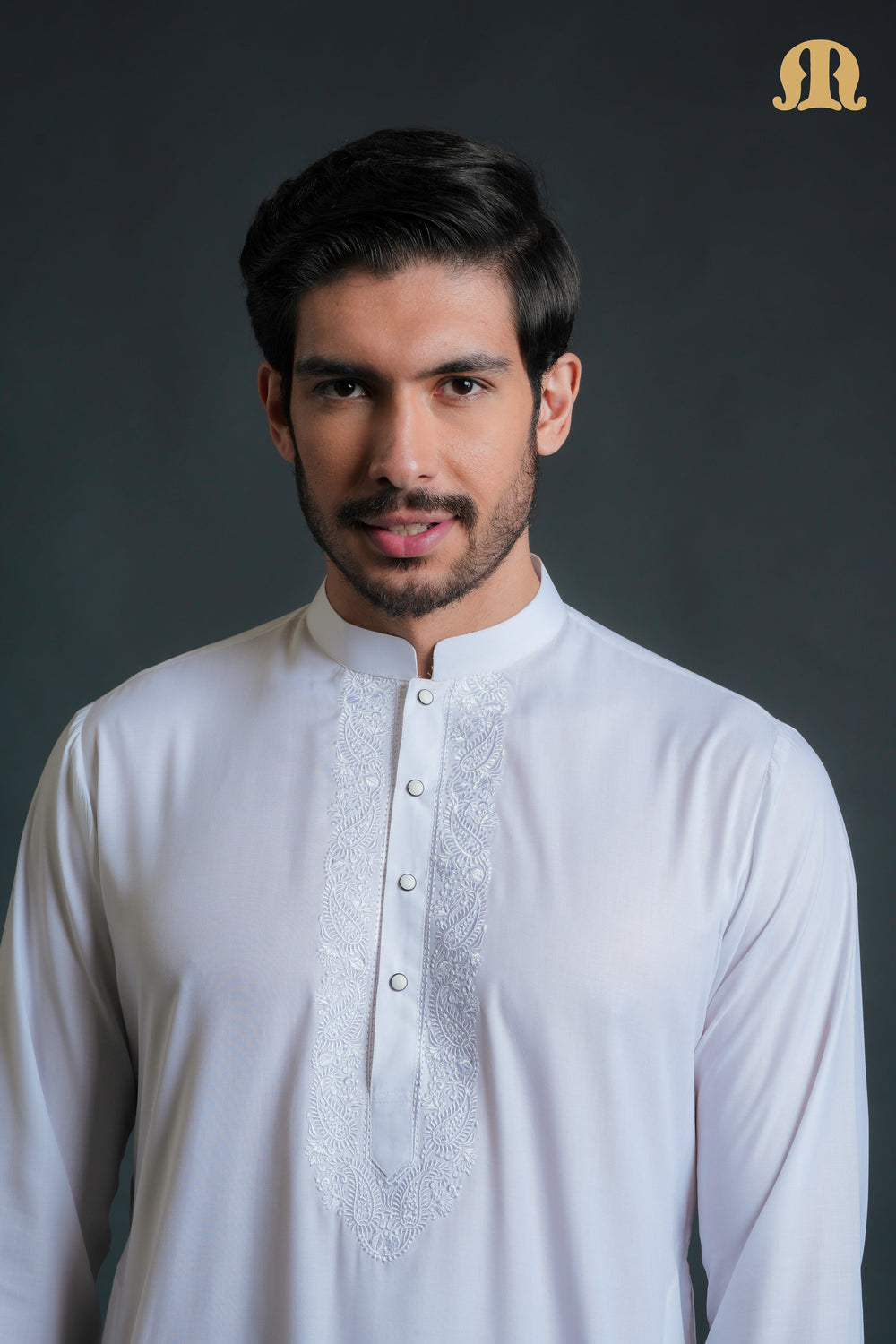 Sobrio Embroidered White Kurta Set Men
